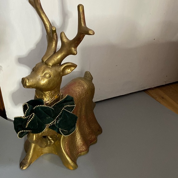 Reindeer figure made of plaster 17.5” to tip of antlers 12” long - Picture 1 of 3